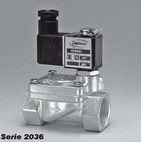 Jefferson Válvula Solenoide de 2 vías de 1/2" NPT, 2036BA04T,120/60-110/50Hz.